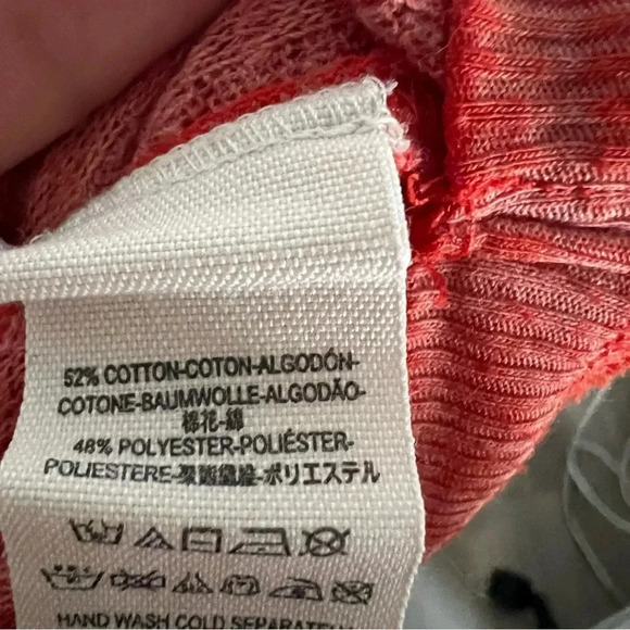 Free People We The Free Southside Waffle Thermal Top Size Large Red Orange - Picture 5 of 10